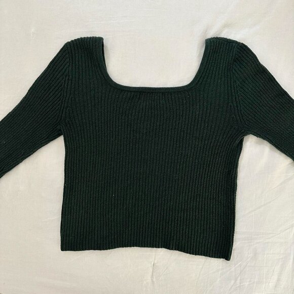 square neck ribbed sweater - Picture 3 of 3